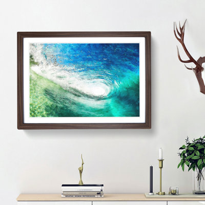 Within the Wave in Blue and Green - Picture Frame Painting Print on MDF