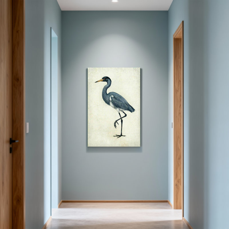 Animaux, oiseau élégant debout sur une patte, H 30 po x l 20 po