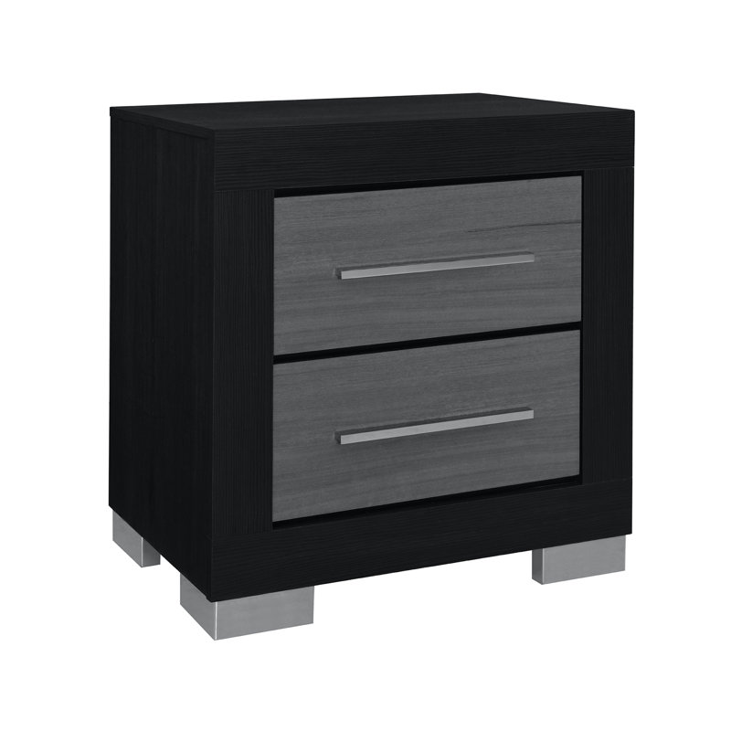 Table de chevet Elsa noir et gris
