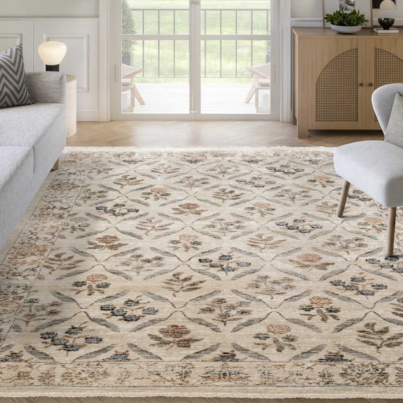 Abani Rugs Giavonnie ALA110A Traditional Cream Vintage Floral Area Rug, Rectangle 8'10" x 13'