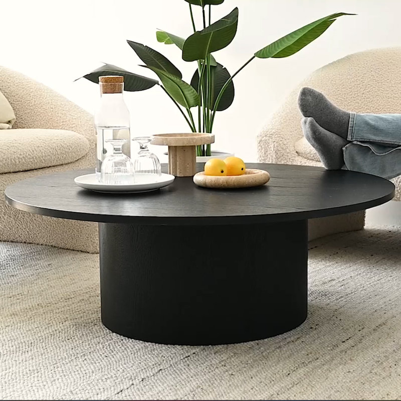Table basse à piédestal Giann, Noir