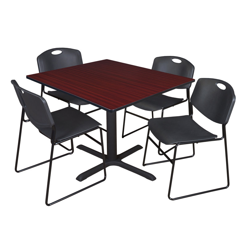 Table de salle à manger Neyland Cain, Noir, H 29 po x l 42 po x P 42 po, Acajou