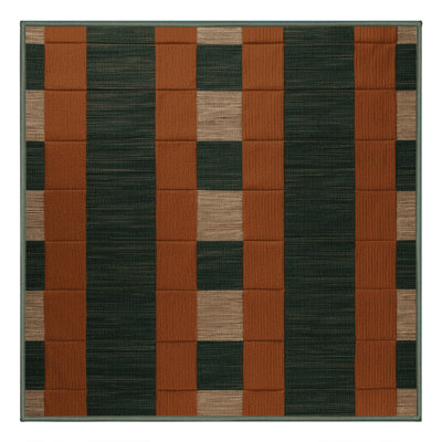 Machine Washable Checkered Green Area Rug