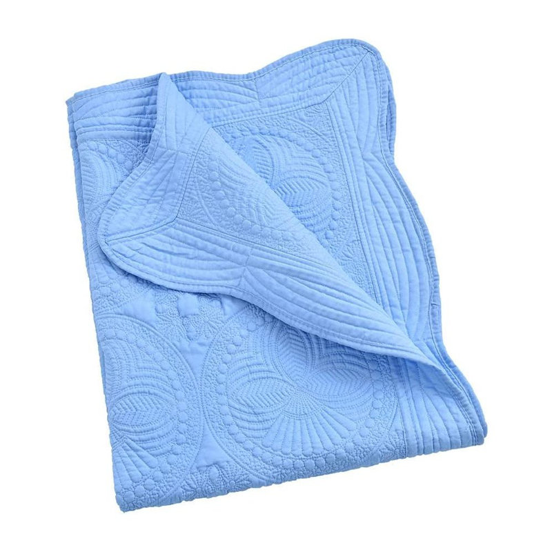 Couverture pour bébé 100% coton Finnin, Bleu clair