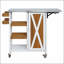 Îlot de cuisine extérieur pliable en acier inoxydable avec roulettes verrouillables, rangement et porte-serviettes pour la commodité du patio-590693934-590693935-590693939