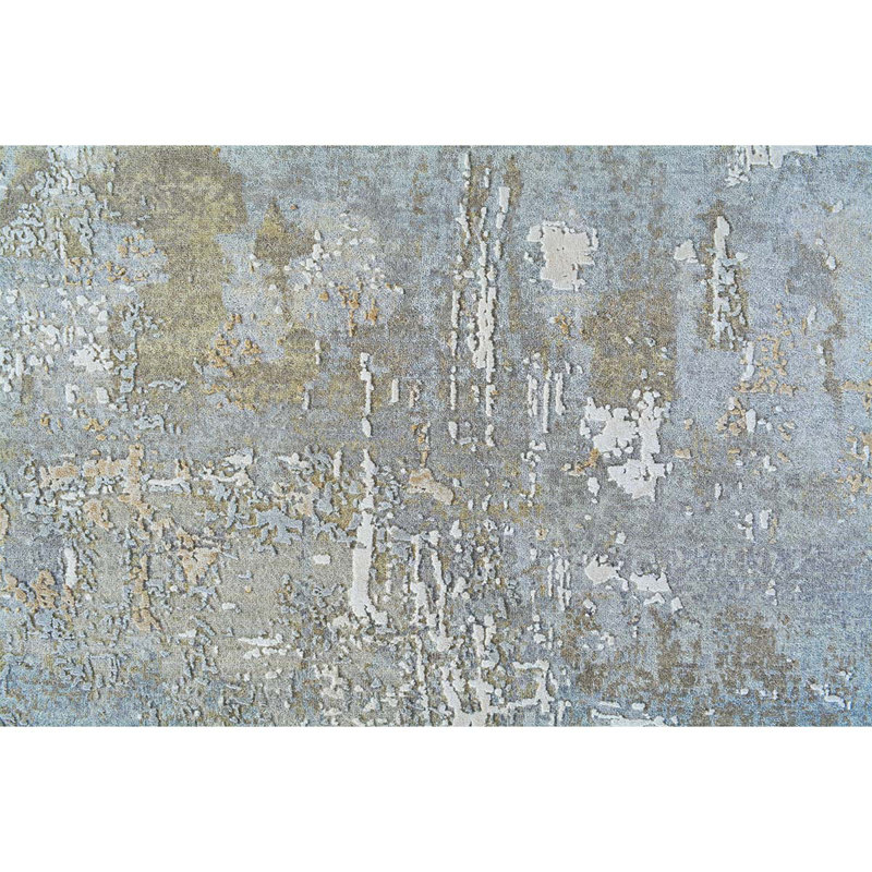 Handmade Silk and Wool Area Rug, Rectangle 4' x 6'