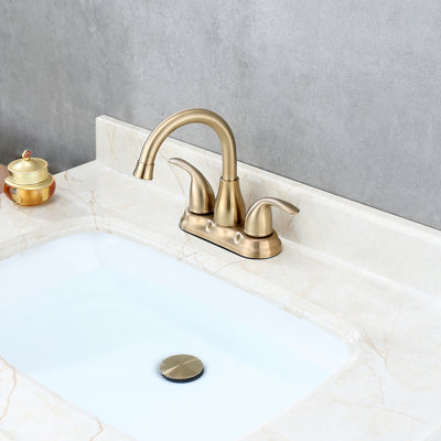 Centerset 2-handle Bathroom Faucet with Drain Assembly