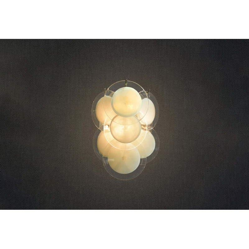 Portia Flush Mounted Sconce, Polished Brass, Opalino