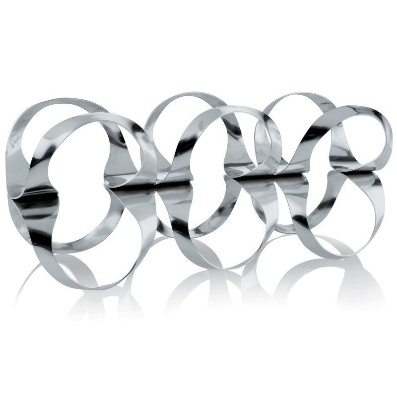 Ribbon Tabletop Wine Bottle Rack, Silver