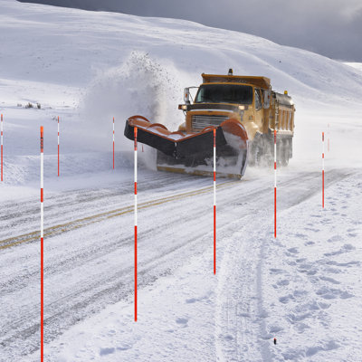Marqueurs d’allée réfléchissants de 5/16 po de diamètre 72 po Réflecteurs de piquets de neige orange