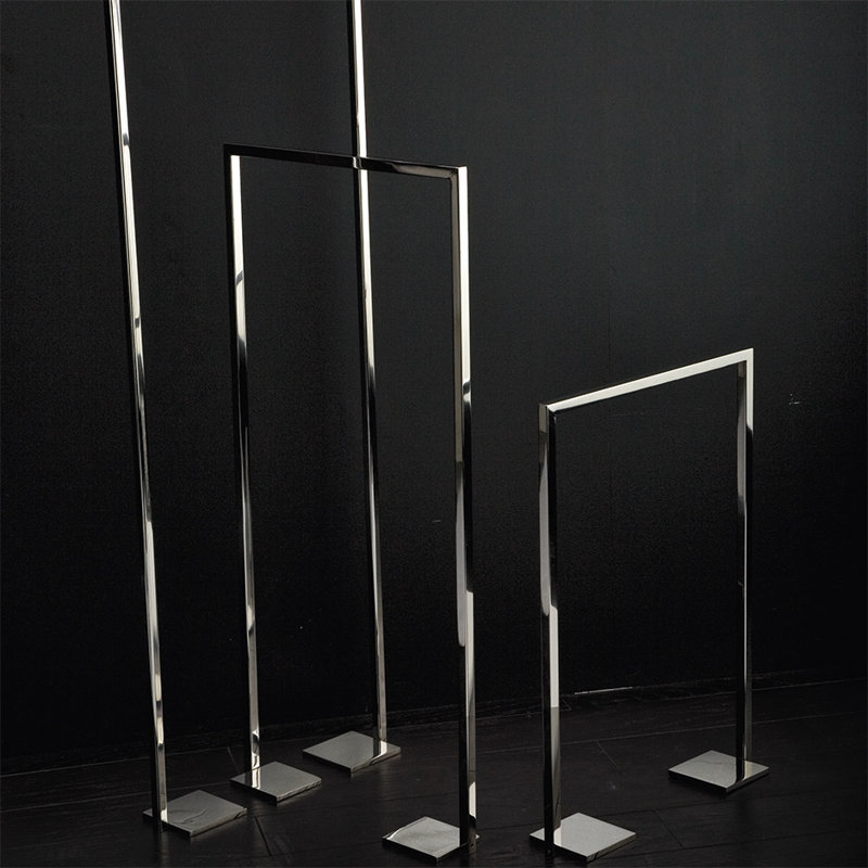 Linea Towel Stand, 55.13" H x 19.75" L x 4" W, Polished Stainless Steel