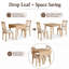 Ensemble de salle à manger extensible 3 pièces avec table à abattants et chaises rembourrées pour petits espaces-130381933-130381937