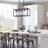 Rectangular Black Farmhouse Chandelier For Kitchen Island/Dining Room, 5 Lights, Adjustable Height