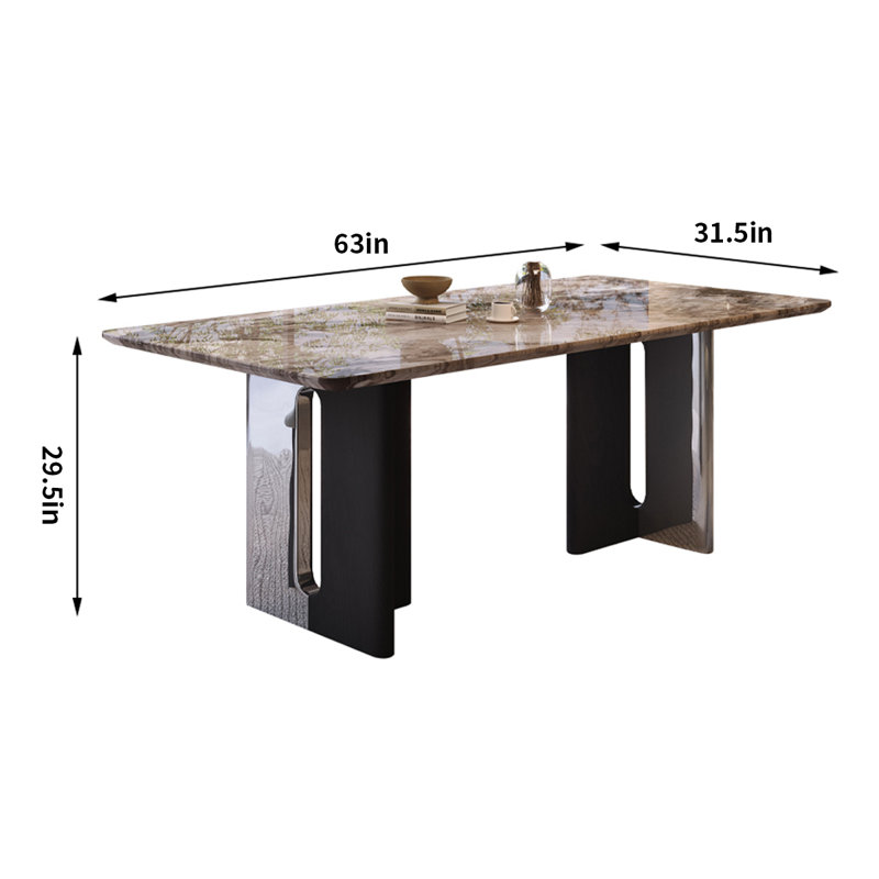 Table de salle à manger Minimalist, H 29,5 po x L 63 po x l 31,5 po