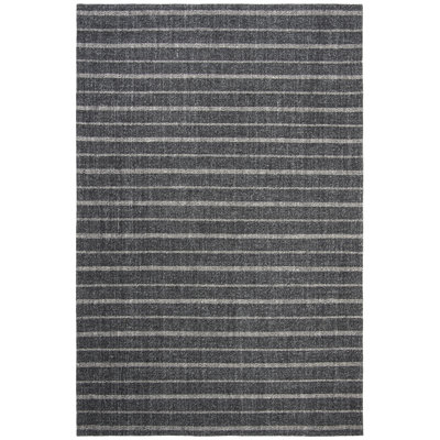 Lauren Ralph Lauren Miles Stripe Hand Woven, Wool, Viscose, Charcoal Area Rug