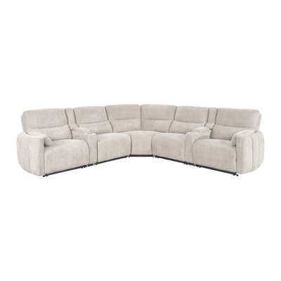 Lauretta Andan 7 Piece Modular Power Reclining Sectional with Power Adjustable Headrests