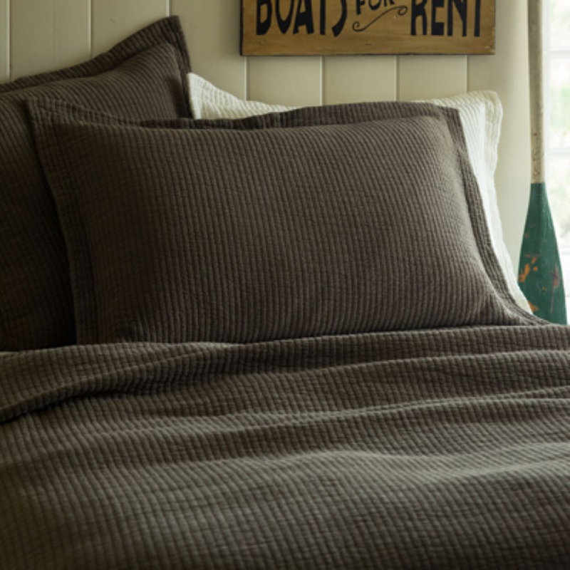 Hudson Stripe Sham, King, Olive