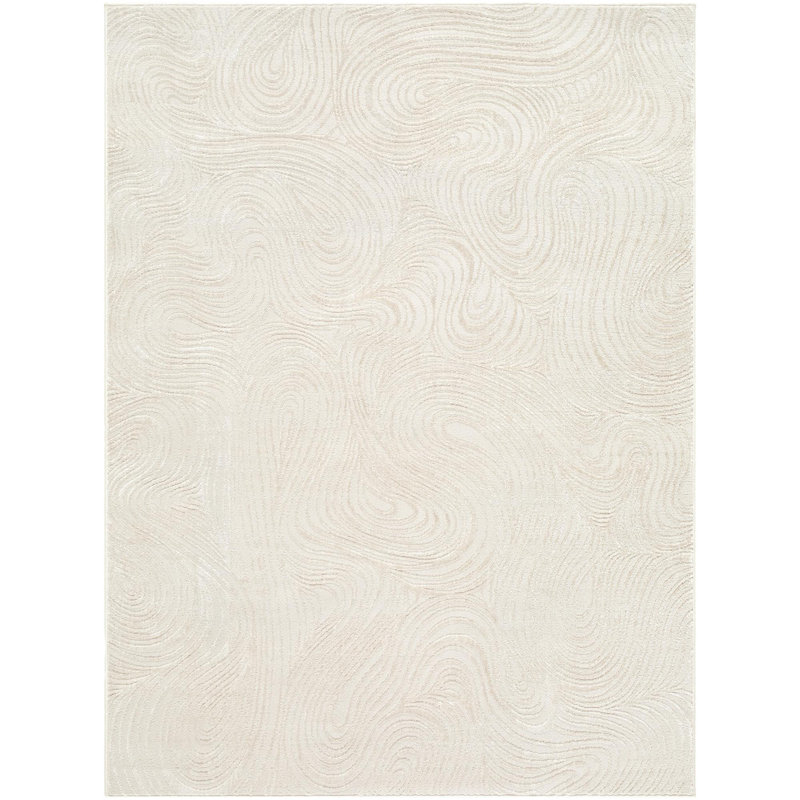 Tapis tissé à la machine ELLE Decor X Livabliss Grenelle, Rectangle 6 pi 7 po x 9 pi, Crème