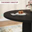Table de salle à manger ronde extensible de 119 à 160 cm pour 4 à 8 personnes, style campagnard, en bois, avec pieds larges et structure métallique robuste. Forme ovale. Parfait pour les repas, la cuisine ou un appartement. Économie d'espace assuré.-50763361