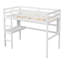 Lit mezzanine simple avec bureau et tablettes, barrière de sécurité et échelle-107092068
