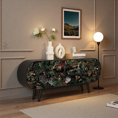 Buffet élégant en noyer avec tablettes