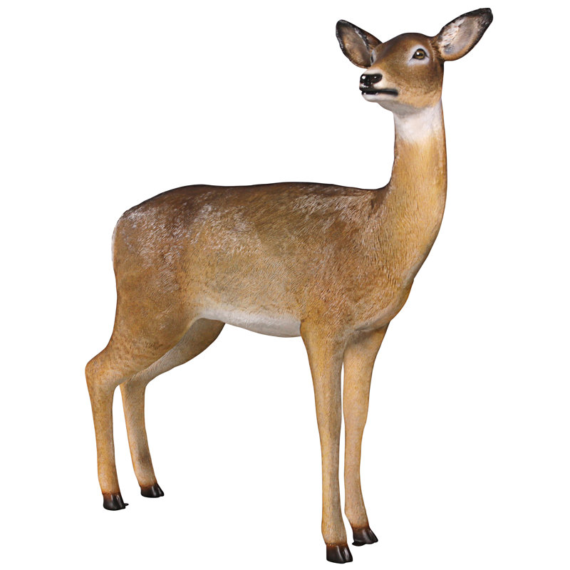 Forest White Tailed Doe Female Deer Statue