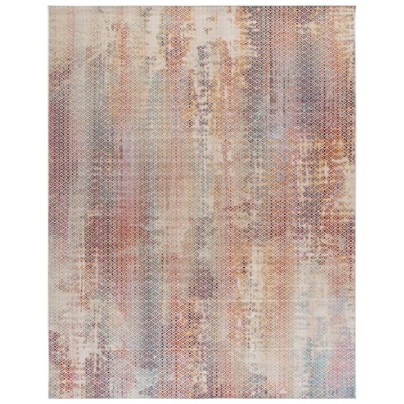 Rainbow Performance Abstract Indoor/Outdoor Area Rug, Rectangle 8' x 10'