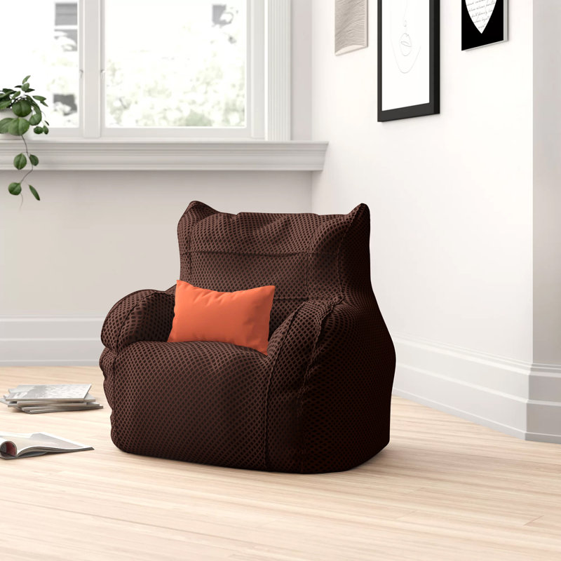 Roxeanne Polyester Bean Bag Chair & Lounger, Dark Brown
