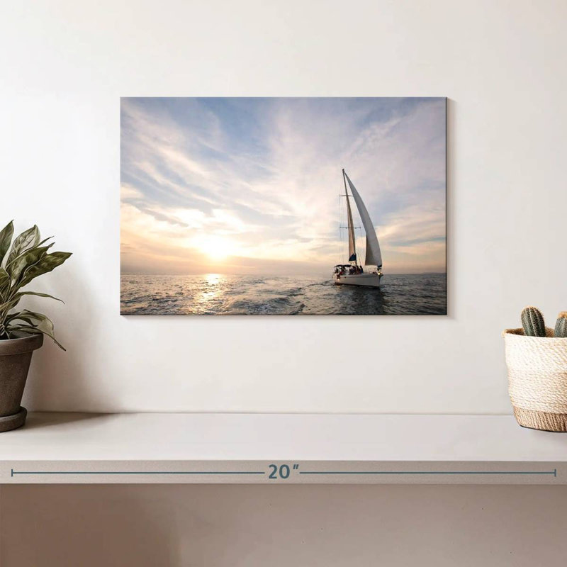 Mehar Sailboat Sunset Adventure, 8" H x 12" W