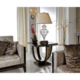 Makassar Solid Wood Floor Shelf End Table