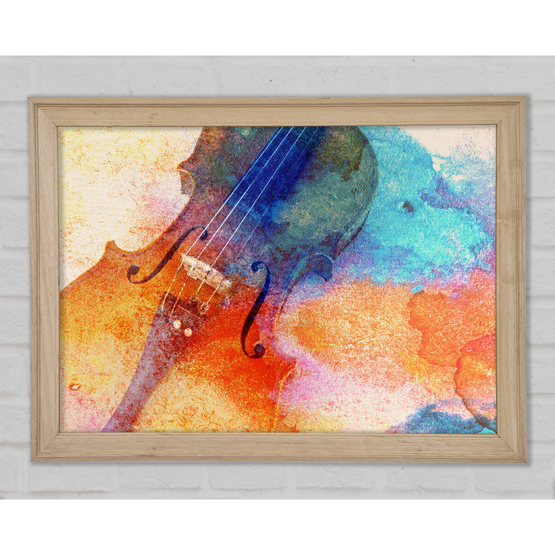 Gerahmtes Leinwandbild Water Colour Splash Violin