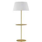 Gretchen 1 Light Round Base Floor Lamp with Shelf - White Shade