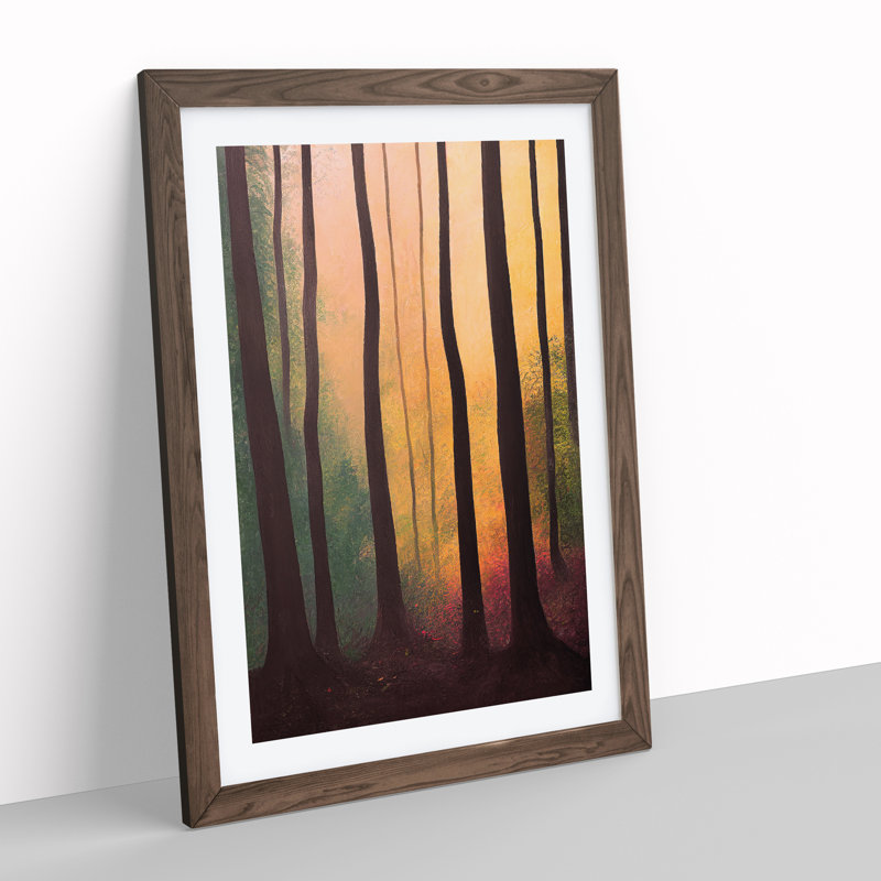 Autumnal Forest No.1 - Single Picture Frame Print, 64cm H x 46cm W x 2cm D, Walnut Framed