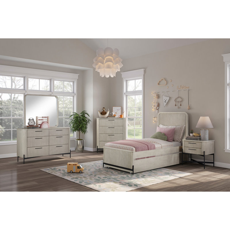 Lit gigogne double Taupe