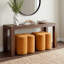Pouf d'appoint moderne Leiani en velours, forme trèfle, 47 cm de large, pour salon, chambre et coiffeuse-554378339