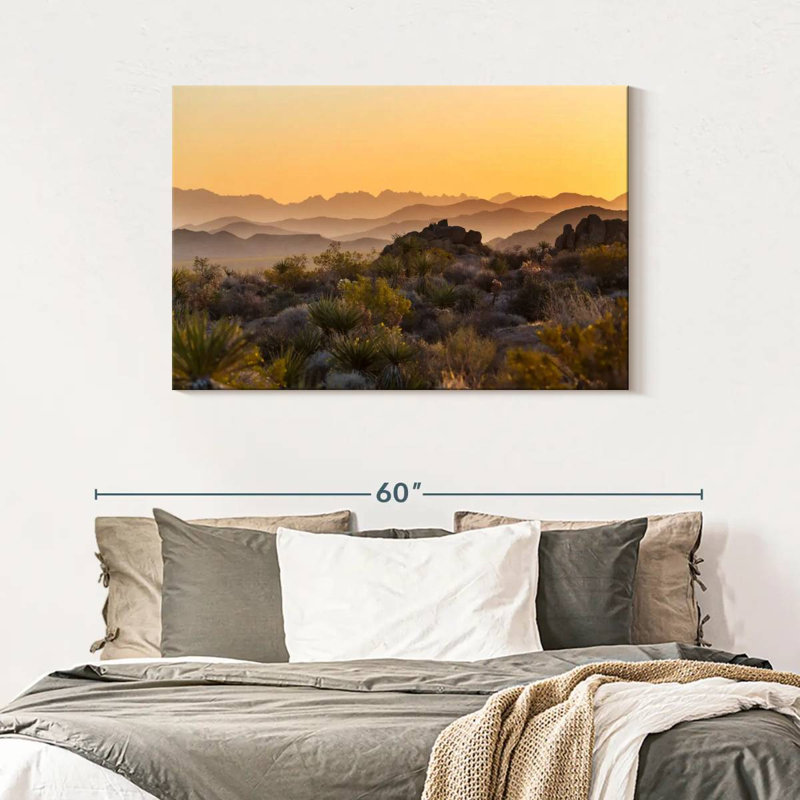 Coucher de soleil sur le jardin du désert de Nicci, H 30 po x l 45 po