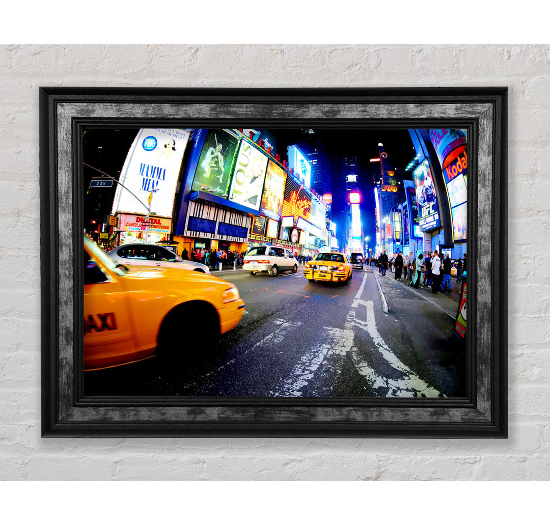 Yellow Cab New York Broadway Drive - Einzelner Bilderrahmen Kunstdrucke