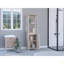 Armoire à linge Jannès, deux tablettes ouvertes, porte simple