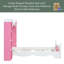 Lit en bois en forme de château avec tablette de rangement, lit plateforme simple Dreamy pour chambre d'enfant, rose et blanc