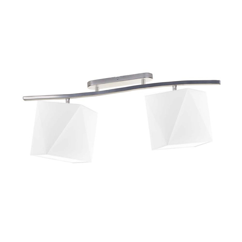 Muro Fabric Semi Flush Mount, Grey, White