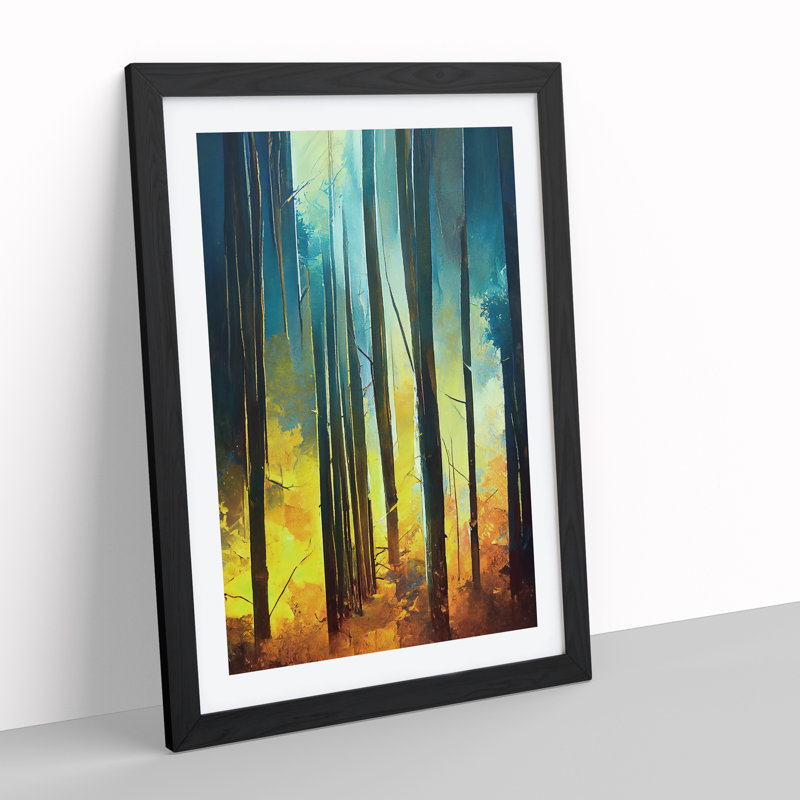 Forest No.5 Abstract - Single Picture Frame Painting, Black, 64cm H x 46cm W x 2cm D
