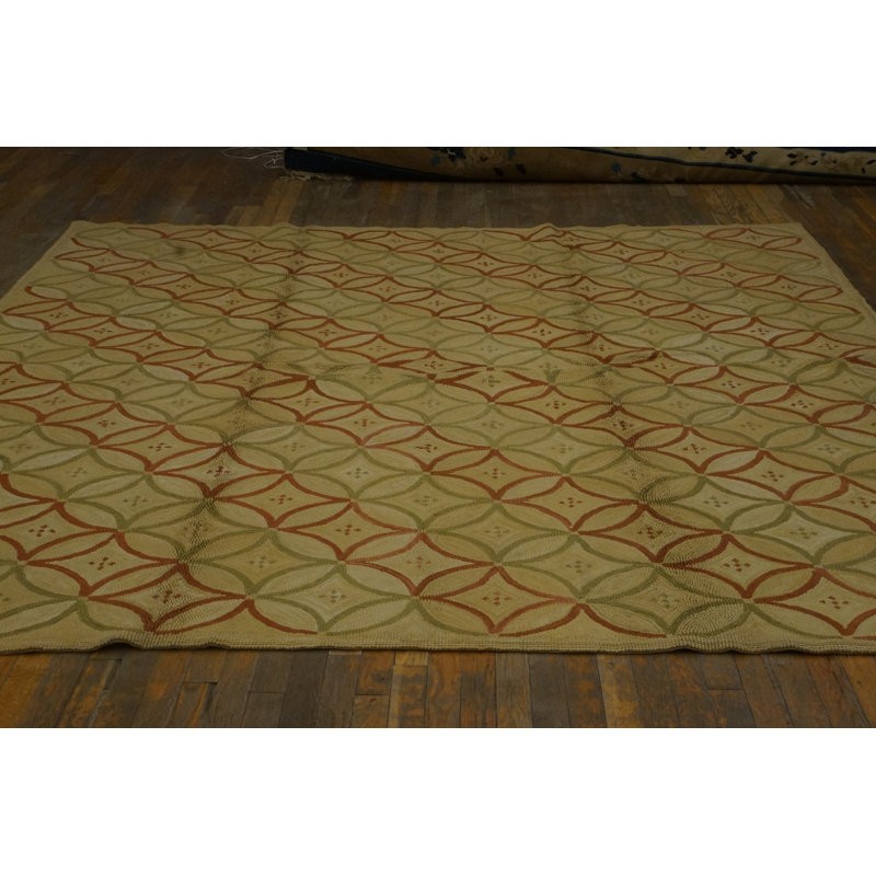 Hand Hooked Wool Geometric Area Rug