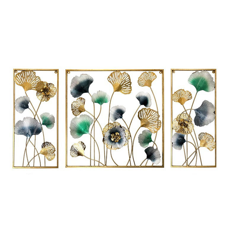 Décoration murale feuille de ginkgo de luxe de style européen