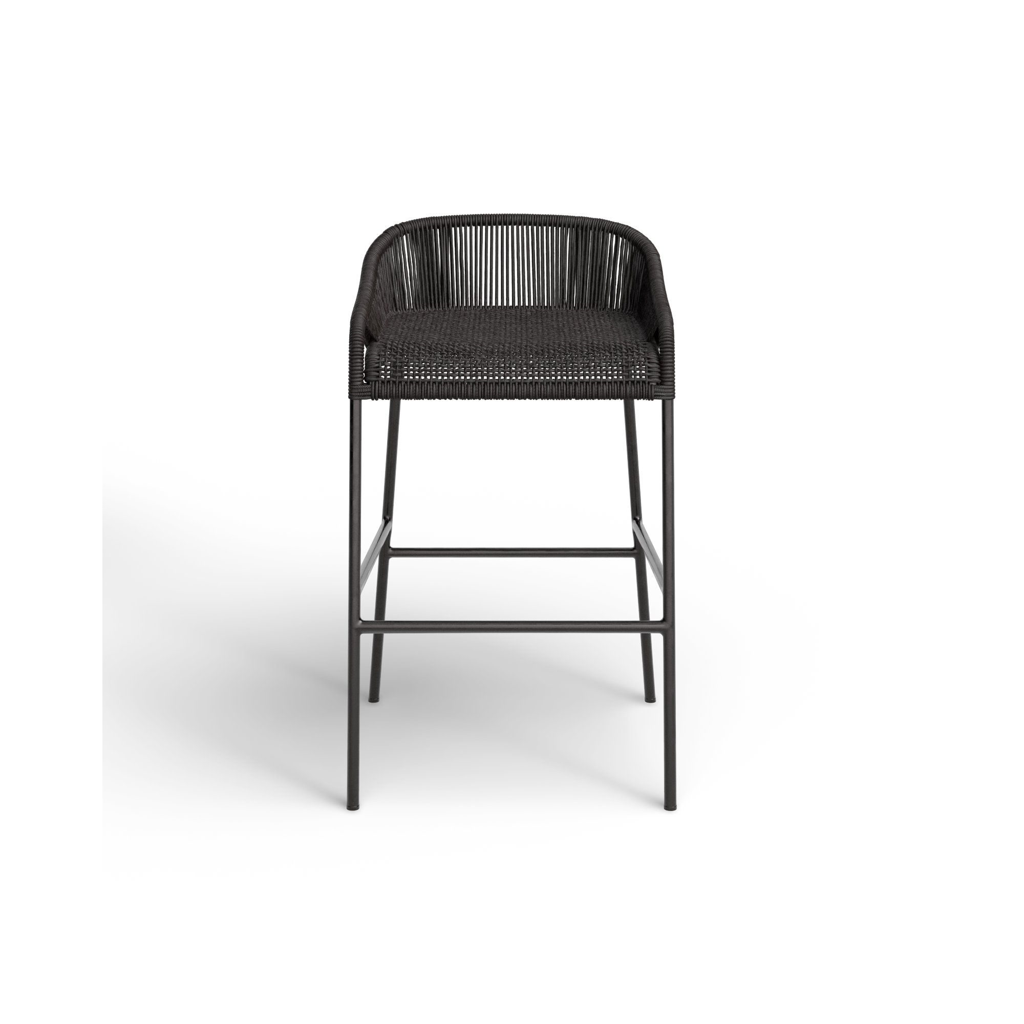 Belmont Powder Coated Aluminum Stool, Black, 24" H