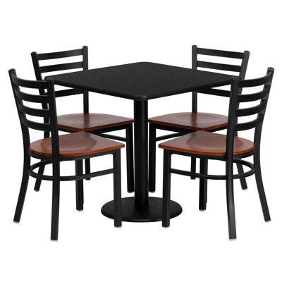 Lomonaco 4 - Person Pedestal Dining Set