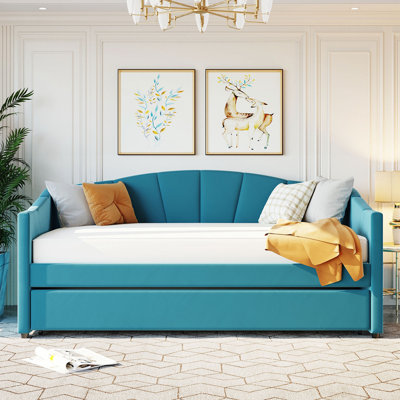 Upholstered Daybed Sofa Bed Twin Size With Trundle Bed -  Latitude RunÂ®, 6963D6BEE9124A3BA7E4C8521E523C8E