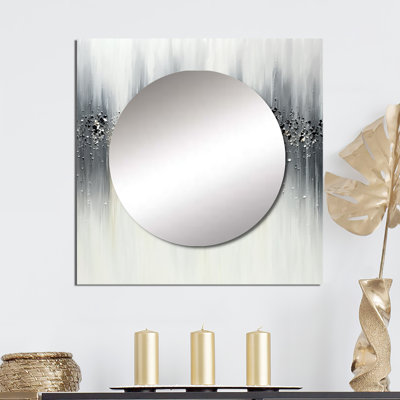 Gentle Grey Serenity - Abstract Painting Large Square Mirror For Wall Art Decor