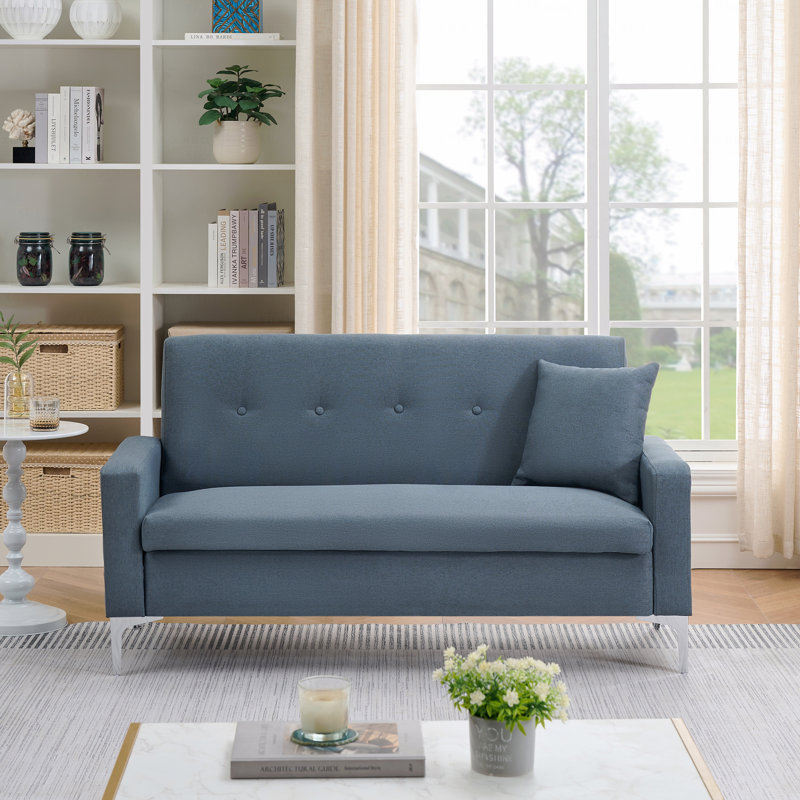 57" Comfortable Double Sofa: With Built-In Storage Function, It Is Suitable For Living Rooms, Apartments And Home Offices, And Can Also Play With Practical Aesthetics