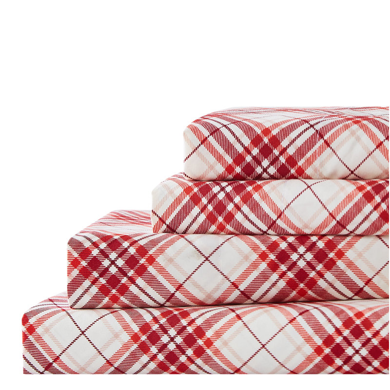 Ensemble de draps en microfibre Brightmont, Rouge, Jumeau