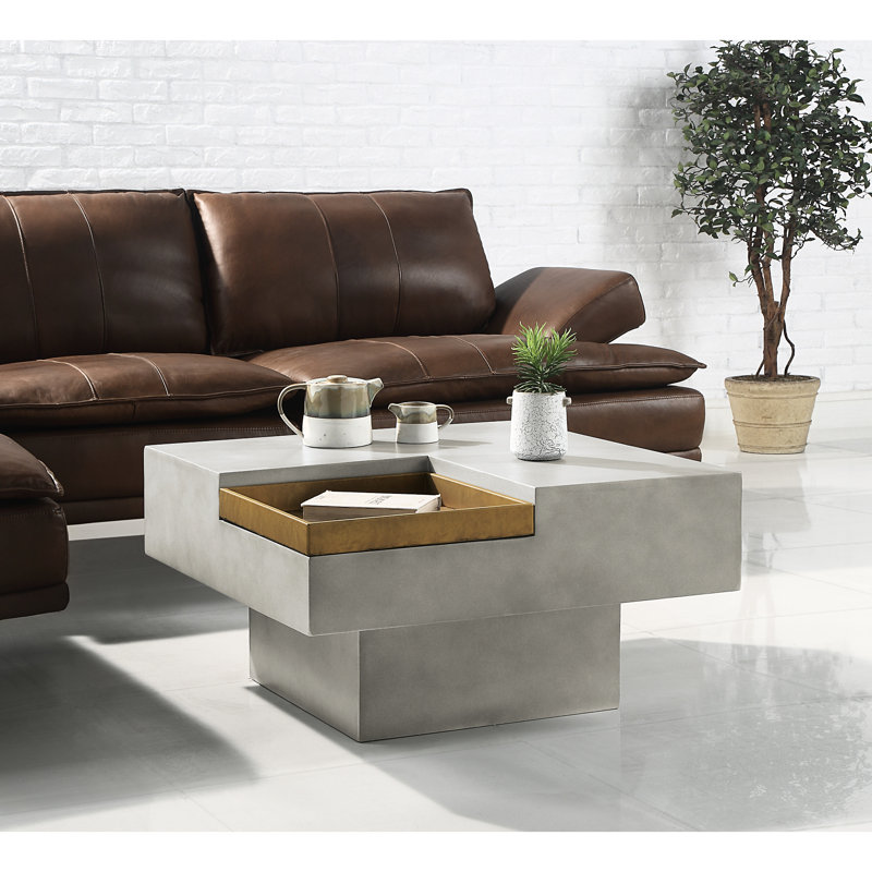 Table basse en ciment Dazzling Grey Profondeur du produit et option